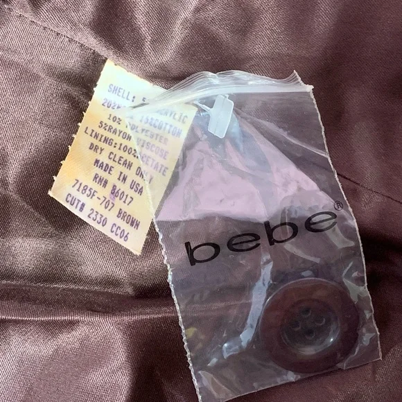 Vintage bebe Brown Tweed Blazer Skirt Suit Set - Picture 11 of 16